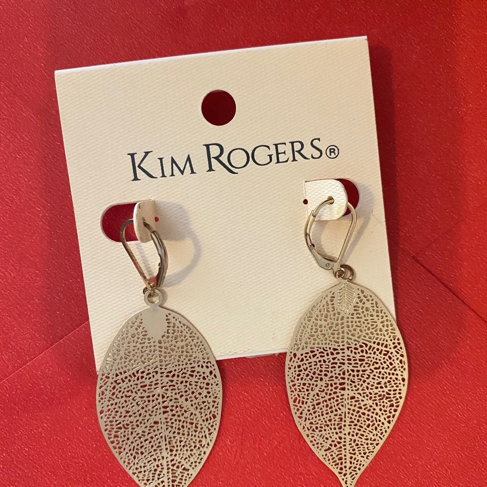 Gold Dangle Leaf Earrings for Sensitive Skin